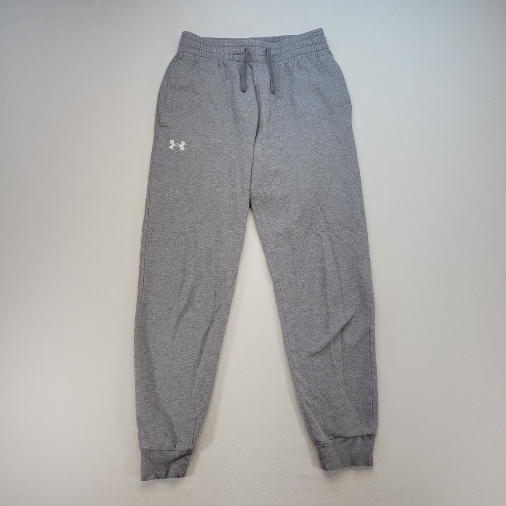Under Armour Jogger Pants Mens Medium Gray Rival Fleece Athletic Sweatpants